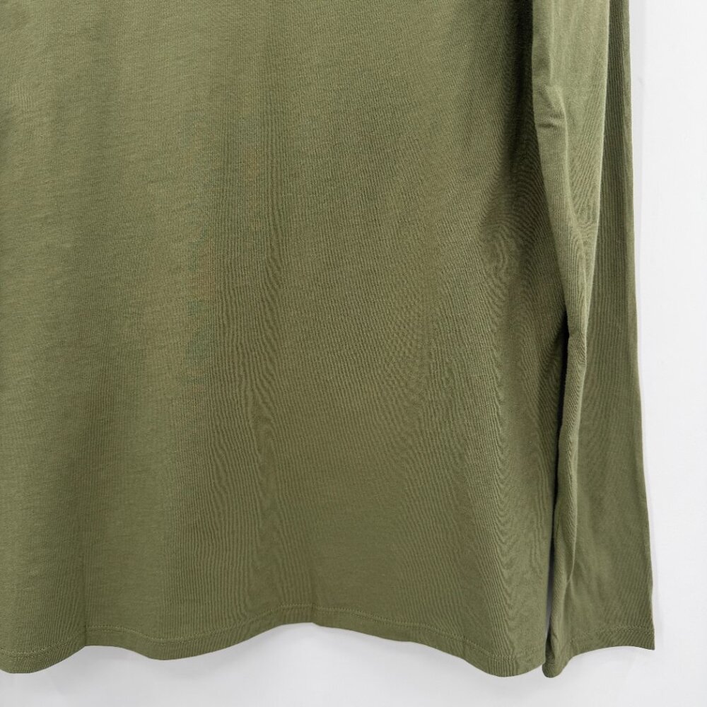 ATM Anthony Thomas Melillo Olive Green Long Sleeve Scoop Neck Tee Women's L NWOT - Picture 6 of 12